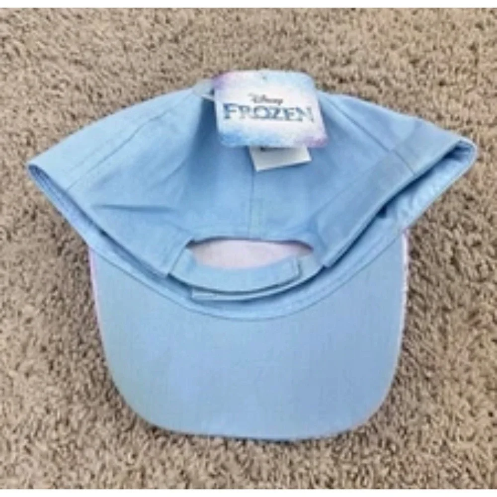 Disney Frozen Elsa‎ Hat Girls Toddler Light Blue Purple Adjustable Cap New Read